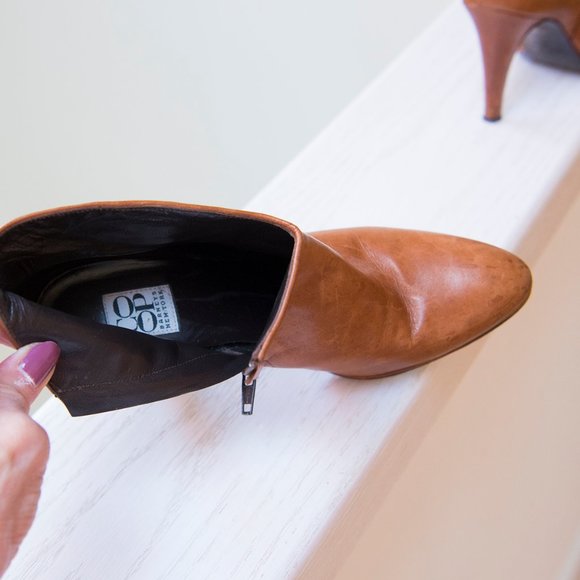 Barneys New York CO-OP Brown Mahogany Stiletto Heel Booties 37 - Picture 8 of 8